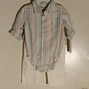 Toddlers 18 Months Top And Pants Suits With Suspenders New With Tags